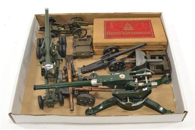 Lot 1314 - Britains Various Artillery Pieces including a 155mm Gun and an Astra Anti-Aircraft gun, 2 Bren...