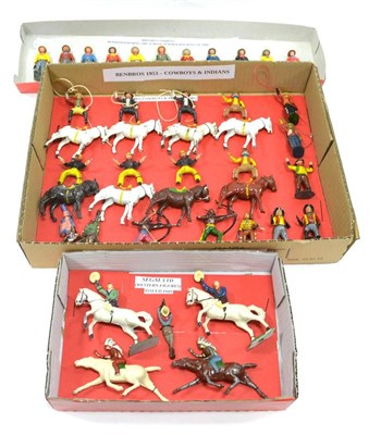 Lot 1328 - Timpo Cowboys & Indians a collection of assorted figures in various poses including on...