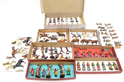 Lot 1337 - Various Manufacturers Cowboy And Indian Figures a collection of over 80 assorted figures (generally