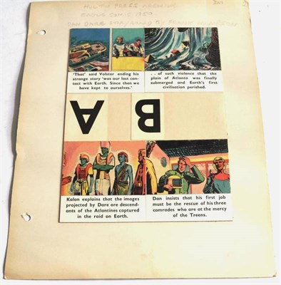 Lot 32 - Hutton Press Archive Dan Dare Storyboard By Frank Hampson four printed frames with hand...