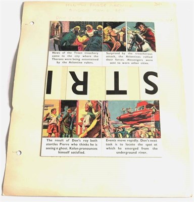 Lot 33 - Hutton Press Archive Dan Dare Storyboard By Frank Hampson four printed frames with hand...