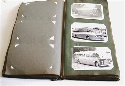 Lot 37 - Bus Photographs an album containing approximately 180 images of  mostly 1950's British buses...