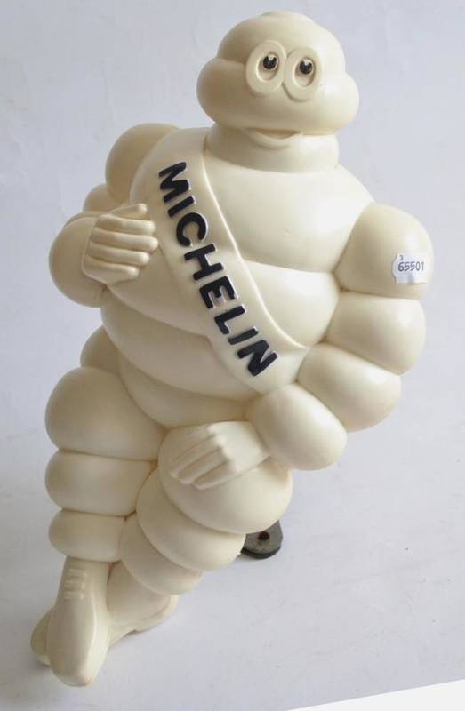 Lot 42 - Michelin Man Advertising Figure in white plastic with Michelin in black across chest, mounted...
