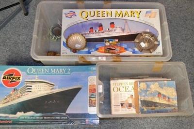 Lot 50 - RMS Queen Mary A Collection Of Assorted Items Related To The Liner including Chad Valley Take...