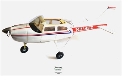 Lot 56 - Remote Control Cessna 150M Aircraft, with methanol engine, finished in white with red/blue...