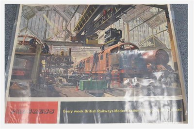 Lot 59 - BR Poster 'Progress - Every Week British Railways Modernisation Plan Goes Further Ahead"; By...