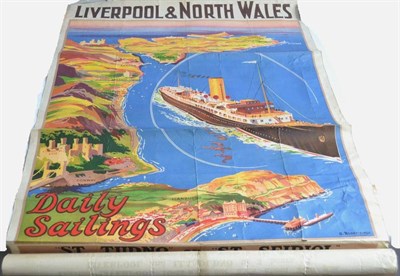 Lot 63 - LMS Poster 'Liverpool & North Wales' dr by O Rosenvinge (overall G-E, creased from folding and...