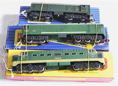 Lot 70 - Hornby Dublo 2-Rail Two Diesel Outline Locomotives 2234 Deltic Crepello BR D9012 (G-E box G, a...