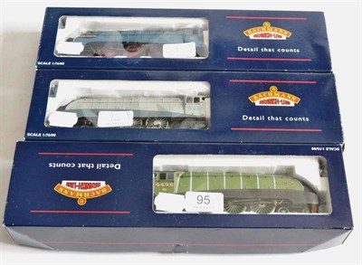 Lot 95 - Bachmann Three A4 Locomotives 31952A Silver Fox LNER 2512, 31959 Miles Beevor LNER 26, blue and...