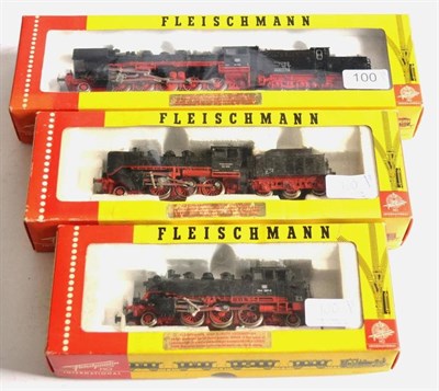 Lot 100 - Fleischmann HO Gauge 2-Rail Three Locomotives 4175 2-10-0 DB 50058 locomotive, 4064 2-6-2T DB...