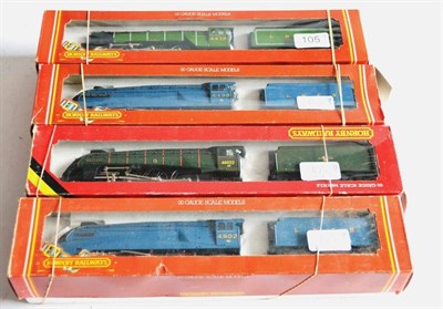 Lot 105 - Hornby Railways OO Gauge Four Steam Outline Locomotives R398 Flying Scotsman LNER 4472, Sir...