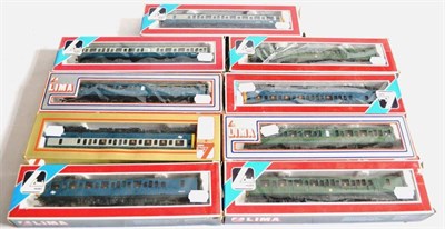 Lot 111 - Lima OO Gauge Three Class 117 DMU Sets 3-car set BR green, 3-car set BR blue and 3-car set BR...