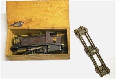 Lot 129 - Bowman O Gauge Live Steam 0-4-0T LMS 265 Locomotive, maroon, with burner in original wooden box...