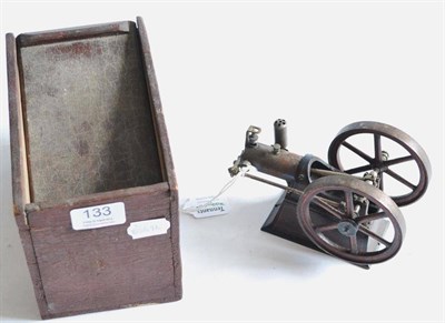 Lot 133 - Hot Air Engine an early German example with cast iron base, twin flywheels with horizontal...