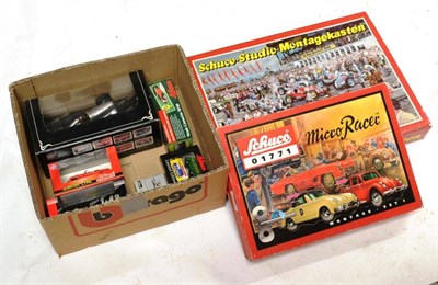 Lot 148 - Schuco (Modern) 01006 Studio Montagekesten Set with figures, 01771 Micro Racer Montage set,...