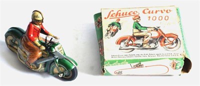 Lot 149 - Schuco (US-Zone) Curvo 1000 Motorcycle green (G, a little wear in F original box, incomplete,...