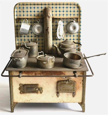 Lot 154 - LPN (?) Tinplate Cooking Range consisting of rectangular range with two opening door to front...