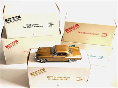 Lot 169 - Danbury/Franklin Mint Five 1950's US Cars 1958 Edsel Bermuda Six-Passenger Station Wagon, 1957...