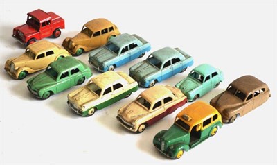 Lot 196 - Dinky 1950's British Cars Standard Vanguard, Riley, Ford Zephyr (x3) Taxi, Triumph, Vauxhall...