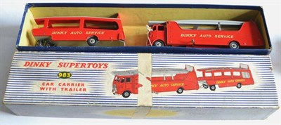 Lot 202 - Dinky 983 Auto Service Car Transporter With Trailer (G-E box F-G, thick line torn off around...