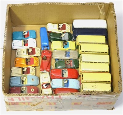 Lot 203 - Dinky A Collection Of 100 Series Cars together with various Double deck and other buses and coaches