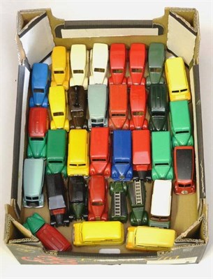 Lot 211 - Dinky Commercial Vans And Others including Morris, Trojan and Bedford advertising vans,...