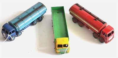 Lot 215 - Dinky Leyland Octopus Esso Tanker (E-G) Leyland Octopus wagon green/yellow and a 1st Foden...