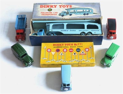 Lot 217 - Dinky Light Commercials Trojan Cydrax, Morris Capstan and Royal Mail, Austin Raleigh and Dodge...