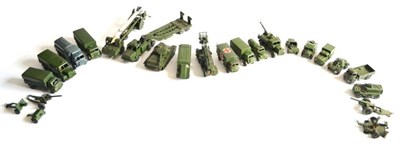 Lot 219 - Dinky Military a collection of 1950's models including Tank transporter and tank, Corporal...