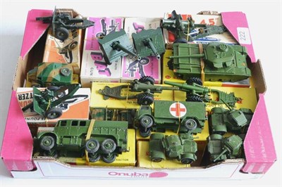 Lot 222 - Dinky Military Vehicles 651 Centurion tank (G-E in colour picture box G-E) 2x693 7.2 Howitzer,...