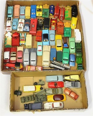 Lot 232 - Dinky Various 1950's/1960's Vehicles including Porsche 356A, Bedford refuse wagon, LNER streamlines