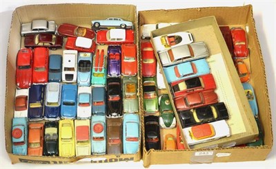 Lot 243 - Corgi Various Unboxed Models including TR2, Aston Martin DB4, Mini surfer, MGA, Volvo P1800,...