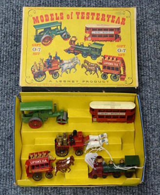 Lot 246 - Models Of Yesteryear Gift Set G7 consisting of Y3 E-class tram, Y4 Shand Mason fire engine...