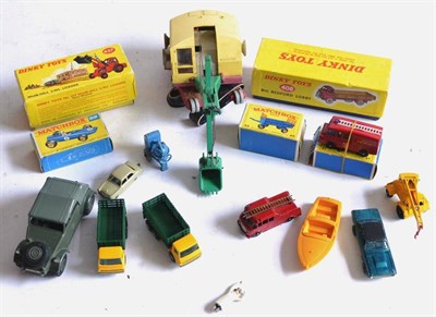 Lot 258 - Various Diecast Models including Dinky Healey sports boat, yellow deck (G, lacks windscreen and...