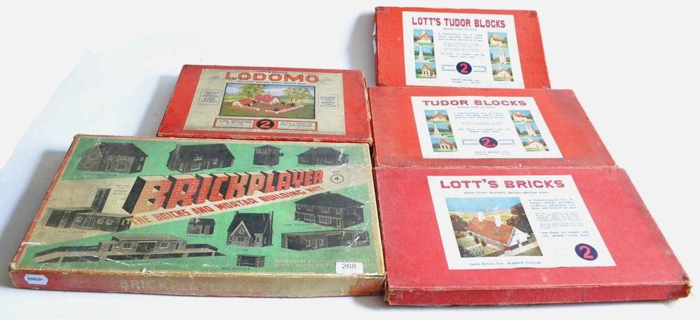 Lot 268 - Lotts Bricks Four Pre-War Sets: 2, Tudor Blocks 2 & 2a and Lodomo 2 (contents unchecked but...