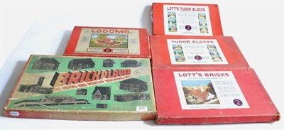 Lot 268 - Lotts Bricks Four Pre-War Sets: 2, Tudor Blocks 2 & 2a and Lodomo 2 (contents unchecked but...