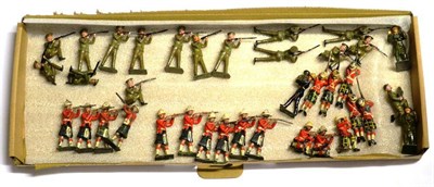 Lot 292 - Britains British Infantry In Peaked Caps: six standing firing, six kneeling firing and three...