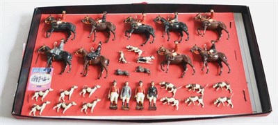 Lot 303 - Britains Hunt Figures seven mounted (four in pinks), two side-saddle, four standing figures,...