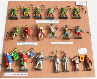 Lot 334 - Various Figures Cherilea English Archers (6), H R Products Vikings (3), Charbens Archers (2),...