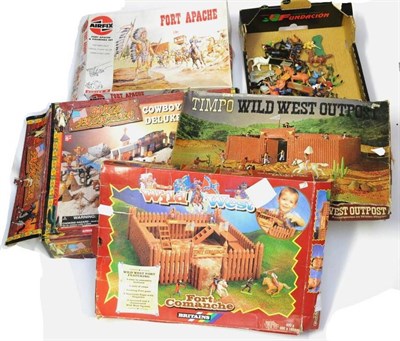 Lot 339 - Various Manufacturers A Collection Of Wild West Related Sets And Figures including Britains...