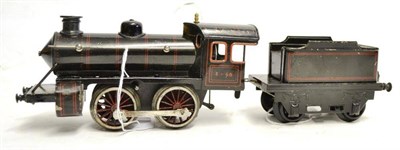 Lot 3 - Bing Gauge 1 C/w 0-4-0 Coupe Vente Locomotive And 4-Wheel Tender, lithographed in black with...