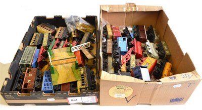 Lot 20 - Hornby 0-Gauge A Collection Of 40 Assorted Wagons And Coaches including five 4-wheel Pullman...