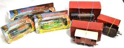 Lot 42 - Hornby O-Gauge C/w No.501 Locomotive LMS 5600, maroon (G box G) NE brake van and buffer stops (both