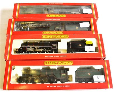 Lot 51 - Hornby Railways Four Locomotives, R2054 Flying Scotsman BR 60103, R292 4-6-0 Black 5 BR 45422, R295