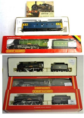 Lot 54 - Hornby Railways OO-Gauge Four Steam Outline Locomotives, R2039 Cheltenham BR 30925, black, with...