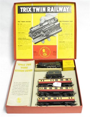 Lot 81 - Trix Twin Railway Passenger Set consisting of 4-4-0 BR Compound locomotive 41162, green, and...