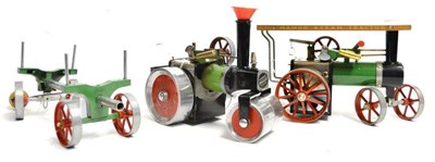 Lot 96 - Mamod Live Steam Traction Engine (G, but lacks burner cover) Road roller (F-G, but damaged at...