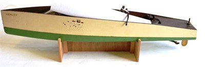 Lot 100 - Stuart Turner Live Steam Launch 'Henley' with wooden hull cream/green with name in gold...