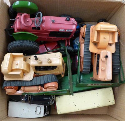 Lot 102 - A Collection of Seventeen Tinplate and Plastic Vehicles, mainly Triang Minic, also two Schuco,...