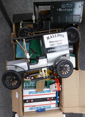 Lot 103 - A Collection of Tinplate Toys, including Mamod road roller, oil tanker, Rocket Racer, Welsotoys...